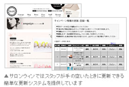 ⑥キャンペーンや新着情報を自社で更新できると効率的